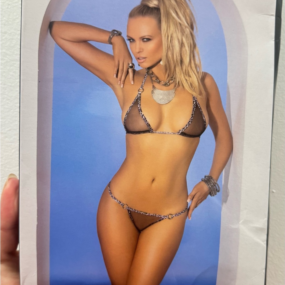 Leopard Print Sheer Bikini Set